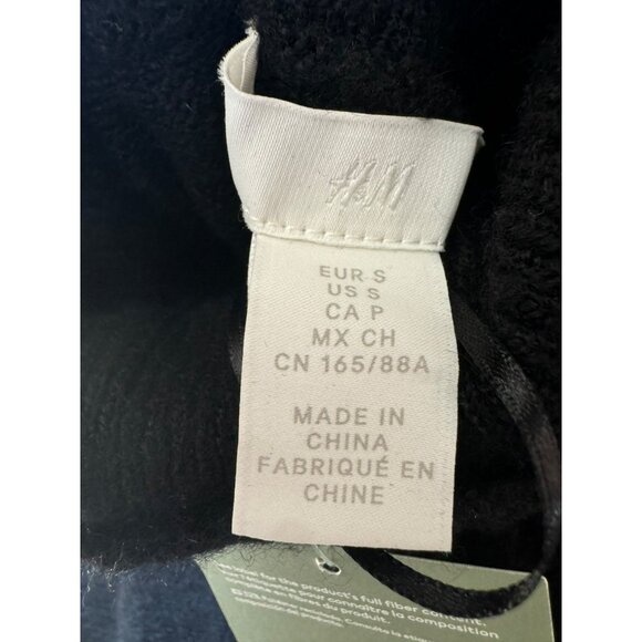 H&M Black Turtleneck Sweater Womens S Recycled Polyester & Acrylic - Picture 7 of 13